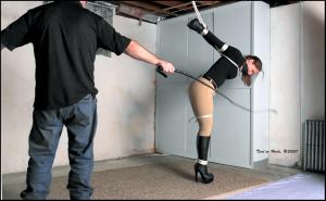 www.tiedinheels.com - Rachel Gets Disciplined in the Basement Dungeon! thumbnail