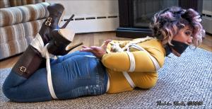 www.tiedinheels.com - Enchantress Sahrye...Tied in SEXY Brown Leather Knee Boots! HD-mp4 thumbnail