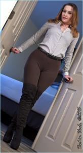 www.tiedinheels.com - Serene...Riding Tights and Over the Knee Boots! HD-mp4 thumbnail
