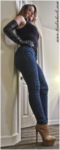 www.tiedinheels.com - Serene...Skintight Jeans and Beige Ankle Boots! HD-mp4 thumbnail