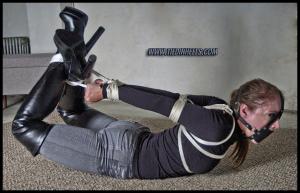 www.tiedinheels.com - Rachel Adams Hogtied in Blockheel OTK Boots! thumbnail